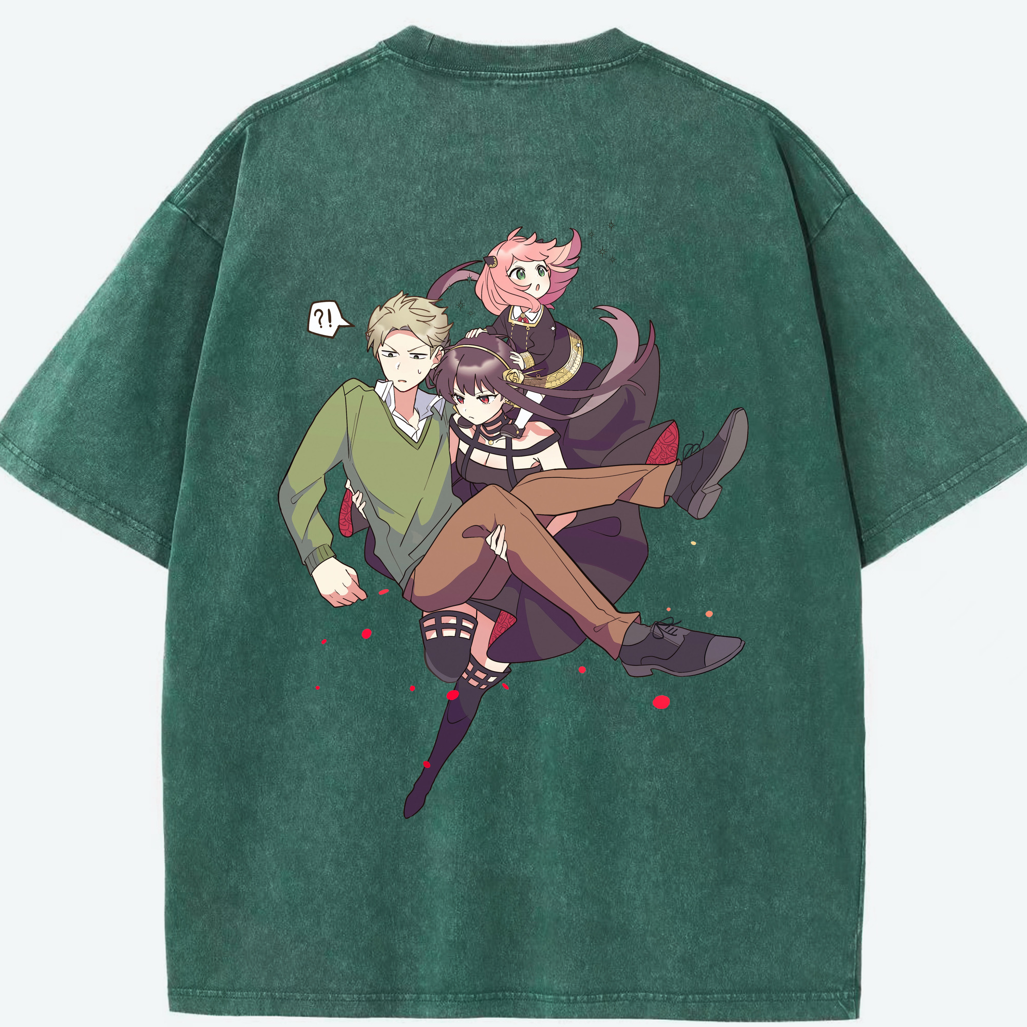（画像用） SPY×FAMILY间谍家家酒 綿100% ヴィンテージ風 半袖Tシャツ（背面プリント）